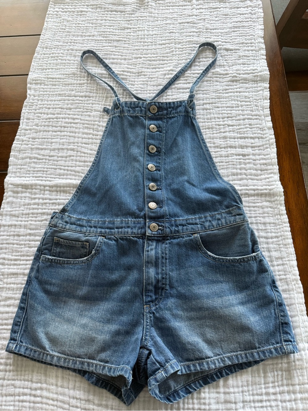 American Eagle Outfitters Denim Shortall Overalls in Blue Size XS